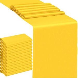 6 Pack Wedding Satin Yellow Table Runners 12 X 108 Inches Table Runners